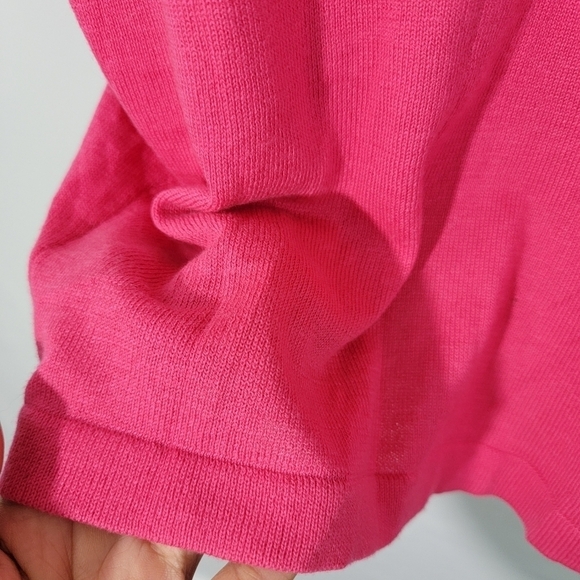 Escrava Women's Barbie Pink Cotton Blend Open Cardigan Sz M Dolman Sleeve - Picture 8 of 10